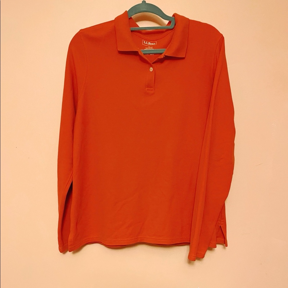 Men’s L L.L.Bean Coral l/s Polo